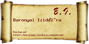 Baronyai Izidóra névjegykártya